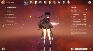 Conta genshin impact AR-22 Keqing,Ayaka,Hutao,Qiqi + Aloy