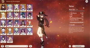 Conta genshin impact AR-22 Keqing,Ayaka,Hutao,Qiqi + Aloy