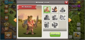 Coc cv11 bem upado, skin rei roqueiro , 1200 gemas - Clash of Clans
