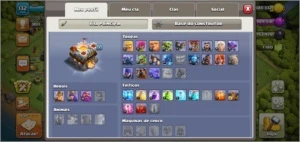 Coc cv11 bem upado, skin rei roqueiro , 1200 gemas - Clash of Clans