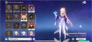 CONTA KOKOMI AR39 (3 personagens 5 stars) - Genshin Impact