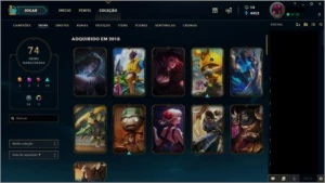acc lvl 107, Platina 5 57LP, 134 champions,74 Skins,528 PTM - League of Legends LOL