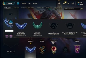 Conta Diamante 2 com TODOS os champ e 504 Skin + 6 Prestigio - League of Legends LOL