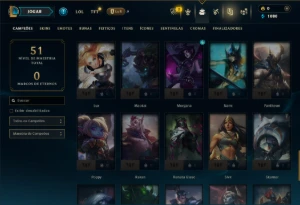 Platina 4 com 60 Champs e 3 Skins - League of Legends LOL