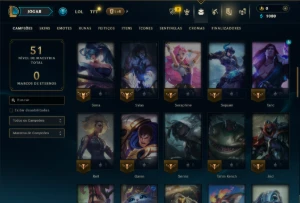 Platina 4 com 60 Champs e 3 Skins - League of Legends LOL