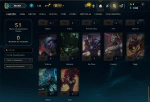 Platina 4 com 60 Champs e 3 Skins - League of Legends LOL