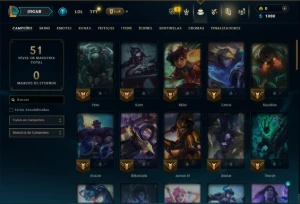 Platina 4 com 60 Champs e 3 Skins - League of Legends LOL