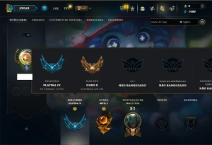 Platina 4 com 60 Champs e 3 Skins - League of Legends LOL