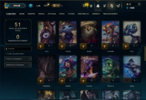 Platina 4 com 60 Champs e 3 Skins - League of Legends LOL