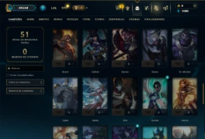 Platina 4 com 60 Champs e 3 Skins - League of Legends LOL