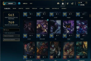 Unranked com TODOS os champs e 202 Skins ( JG / MID / ADC ) - League of Legends LOL