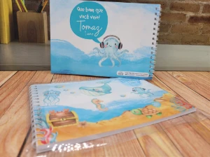 Mini Caderno de Desenho Fundo do Mar 40 Folhas - Artesanato e Personalizados
