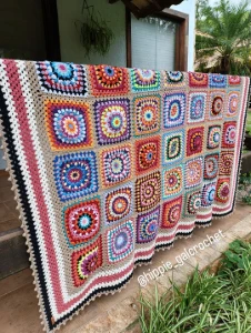 Manta Grandala em Crochê - Artesanato e Personalizados