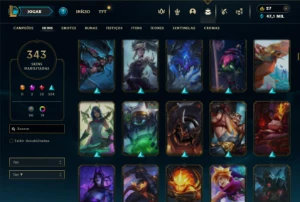 Esmeralda 4 com TODOS os champs e 343 Skins + 10 Vitoriosas - League of Legends LOL