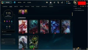 CONTA LEAGUE OF LEGENDS (TODOS CHAMPS, 115 SKINS, PLAT 1) LOL