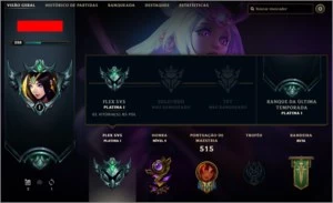 CONTA LEAGUE OF LEGENDS (TODOS CHAMPS, 115 SKINS, PLAT 1) LOL