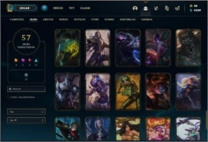 Conta prata 3 com 94 champs e 57 skins - League of Legends LOL