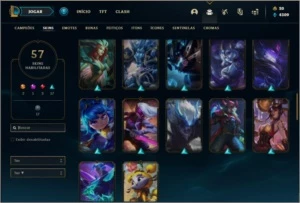 Conta prata 3 com 94 champs e 57 skins - League of Legends LOL