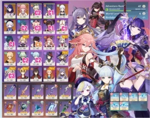 Shogun Raiden, Yae Miko, Ayaka, Qiqi, Keqing - Genshin Impact