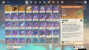 Genshin Impact - Ar54 ,9 Personagens T5 E 4 Armas T5+Xiao C1