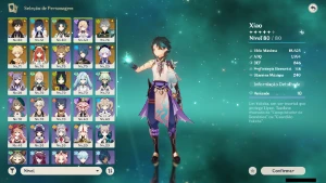 Genshin Impact - Ar54 ,9 Personagens T5 E 4 Armas T5+Xiao C1