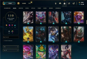 Prata 4 com 130 Champs e 119 Skin + Rammus Rei e Kayle Juiza - League of Legends LOL