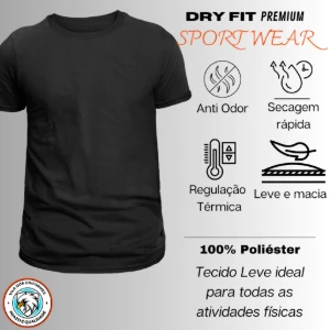 Camiseta Dry Fit Lisa - Preto, Rosa, Verde e Vermelho - Artesanato e Personalizados