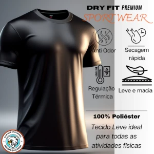 Camiseta Dry Fit Lisa - Preto, Rosa, Verde e Vermelho - Artesanato e Personalizados