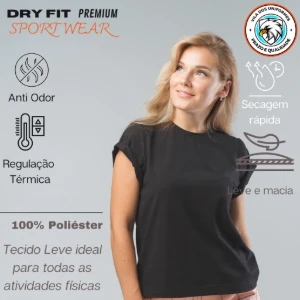 Camiseta Dry Fit Lisa - Preto, Rosa, Verde e Vermelho - Artesanato e Personalizados