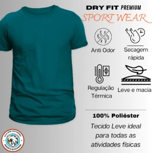 Camiseta Dry Fit Lisa - Preto, Rosa, Verde e Vermelho - Artesanato e Personalizados