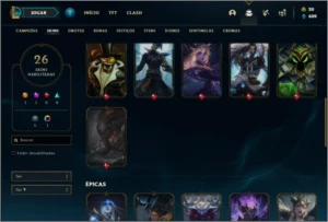 Conta Platina 4 com 26 Skins e 48 Champs - League of Legends LOL