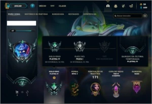 Conta Platina 4 com 26 Skins e 48 Champs - League of Legends LOL