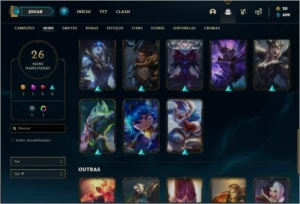 Conta Platina 4 com 26 Skins e 48 Champs - League of Legends LOL