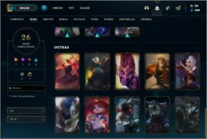 Conta Platina 4 com 26 Skins e 48 Champs - League of Legends LOL