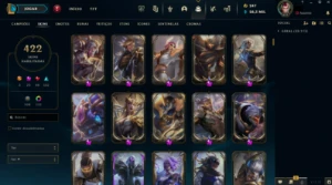 Conta League Of Legends lvl 630, 422 skins, tds os champs LOL