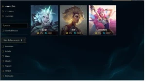 Conta League of Legends 151 campeões 220 skins platina 4 LOL