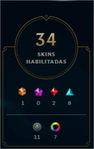 CONTA LOL: COM 34 SKINS - 73 CHAMPIONS - BORDA PLATINA - League of Legends