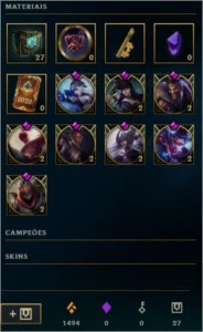 CONTA LOL: COM 34 SKINS - 73 CHAMPIONS - BORDA PLATINA - League of Legends