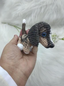 Mini Pet Salsicha - Amigurumi De Crochê - Artesanato e Personalizados