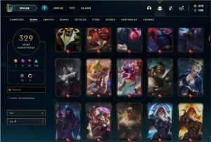 Conta prata 1 com TODOS os champs e 329 Skins + 5 Prestigios - League of Legends LOL