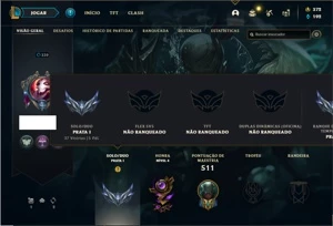 Conta prata 1 com TODOS os champs e 329 Skins + 5 Prestigios - League of Legends LOL