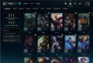 Conta prata 1 com TODOS os champs e 329 Skins + 5 Prestigios - League of Legends LOL