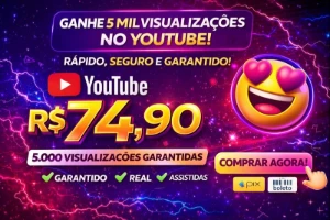 (Mais Barato) 5.000 Visualizações Youtube Por Apenas R$74,90 - Redes Sociais