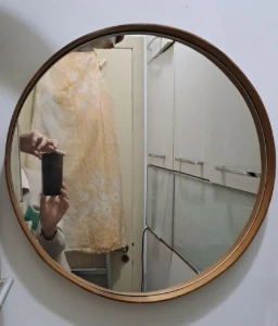 Espelho 50 cm em madeira freijó - Artesanato e Personalizados