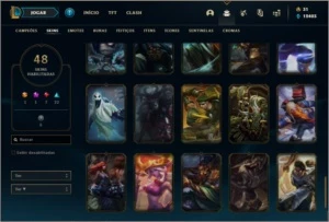 Conta platina 4 com 48 skins e 75 champs ( MAIN SUPORTE ) - League of Legends LOL