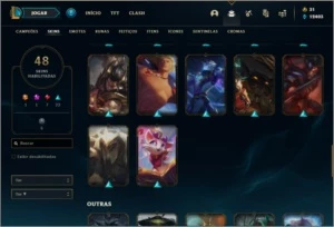 Conta platina 4 com 48 skins e 75 champs ( MAIN SUPORTE ) - League of Legends LOL