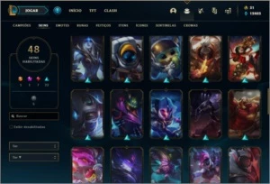 Conta platina 4 com 48 skins e 75 champs ( MAIN SUPORTE ) - League of Legends LOL