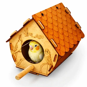 Casinha para Calopsita, Periquito e Agapornis - Flap Pet - Artesanato e Personalizados