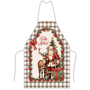 Avental de Cozinha 80x60cm - Vila e Natal - Artesanato e Personalizados