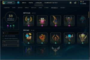CONTA LOL LVL 242/ PLATINA 1/ TODOS OS CAMPEOES/ 231 SKINS - League of Legends